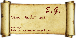 Simor Györgyi névjegykártya