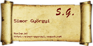 Simor Györgyi névjegykártya